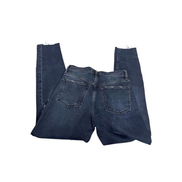 Free People We the Free Stella dark wash distressed button fly skinny jeans size - Picture 12 of 16